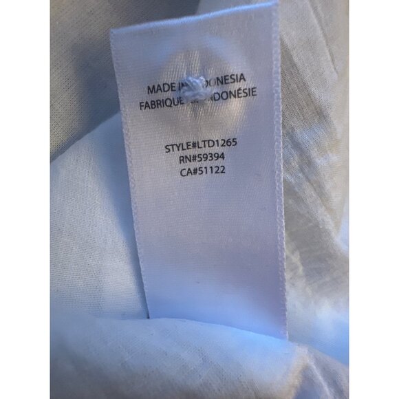 Beach Lunch Lounge Blue White Striped Sleeveless Linen Blend Dress Med Coastal - Picture 3 of 5